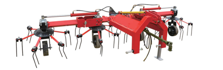 Op tractor gemonteerde roterende hooihark